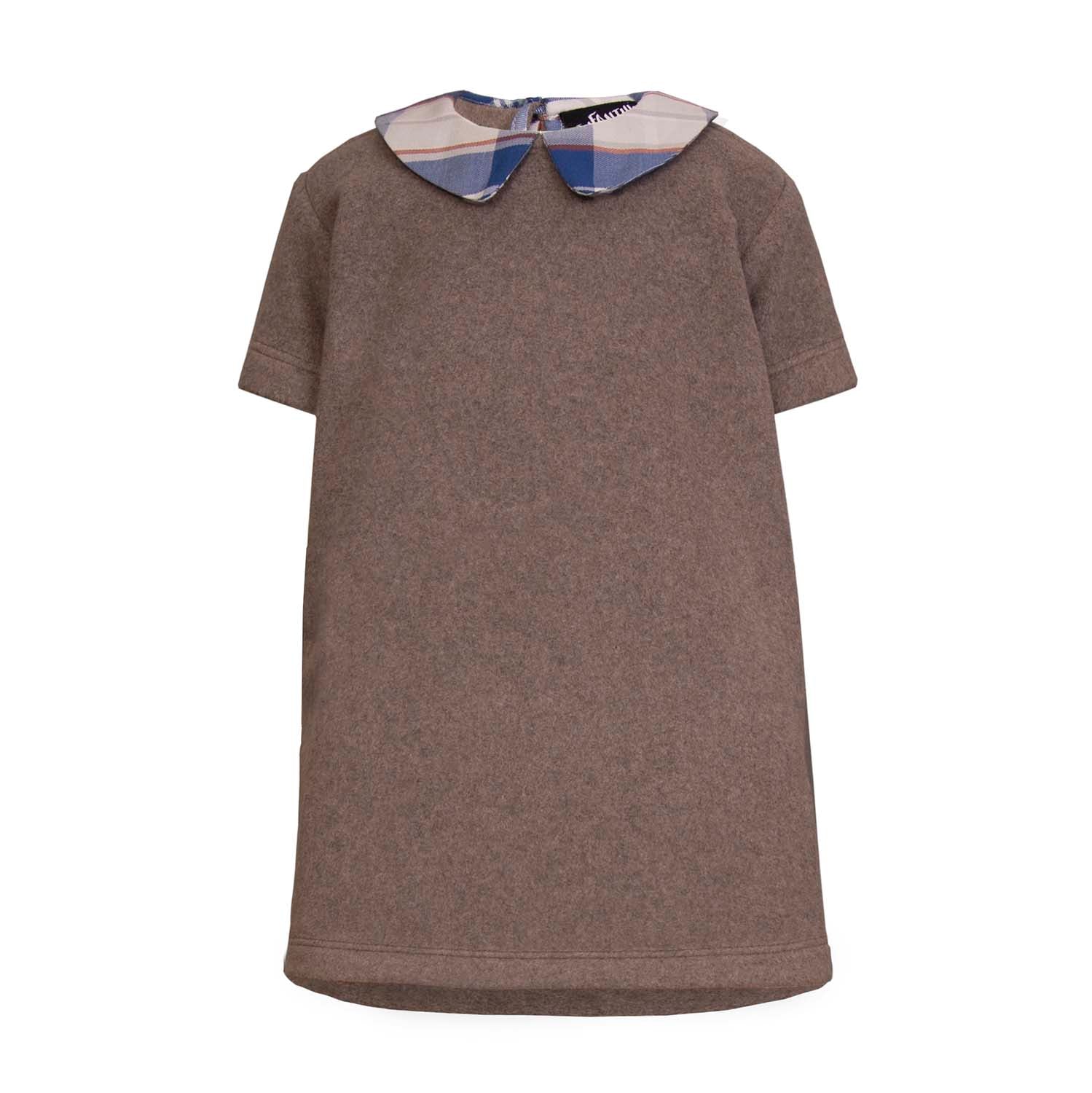 Beige Cotton Fleece Baby Dress