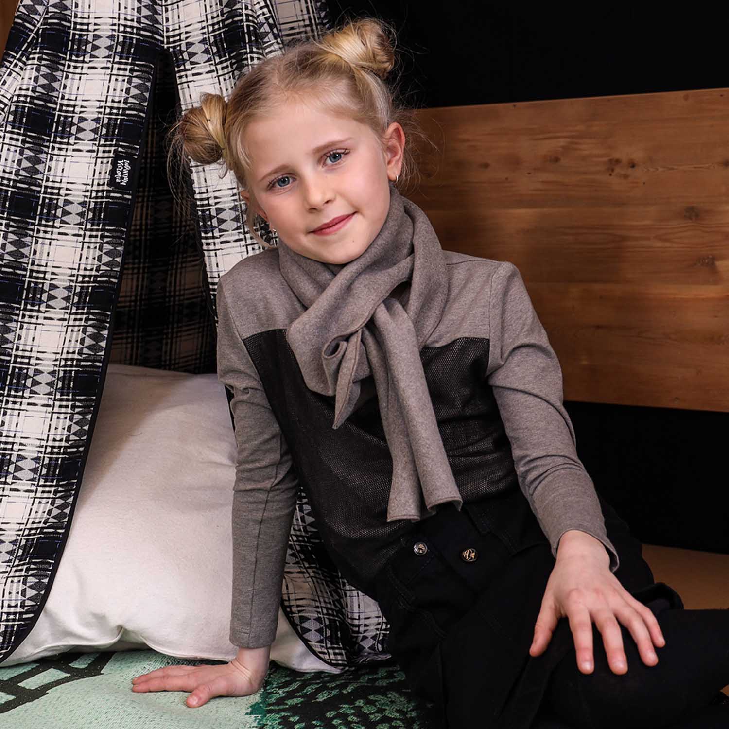 Beige Cotton Fleece Scarf